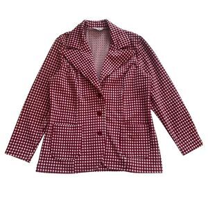 VINTAGE Michele Polyester Gingham Blazer